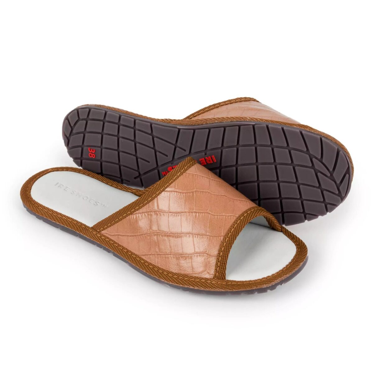 kapcie skórzane odkryte IRE SHOES