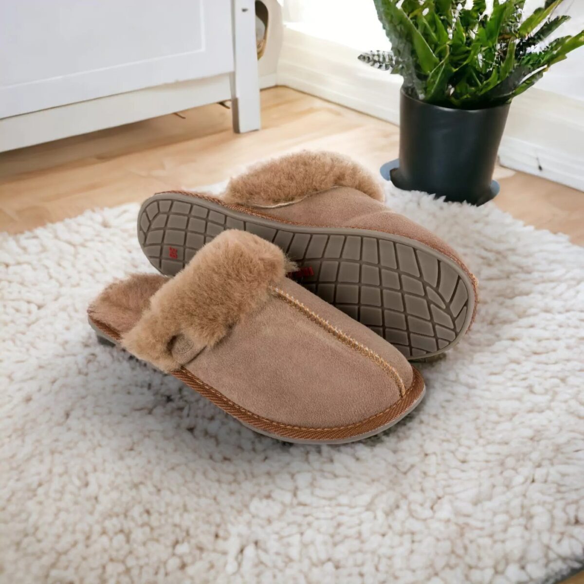 Kapcie damskie skórzane IRE SHOES – eleganckie pantofle domowe - obrazek 8