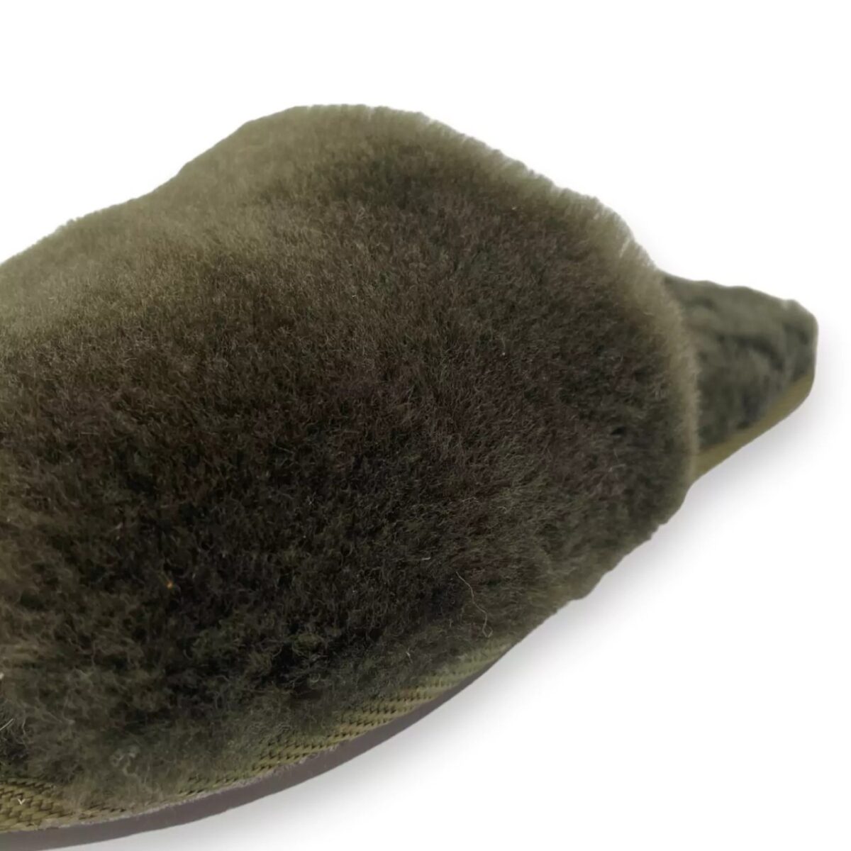 Kapcie odkryte wełniane IRE SHOES – puchate kapcie skórzane damskie - obrazek 4