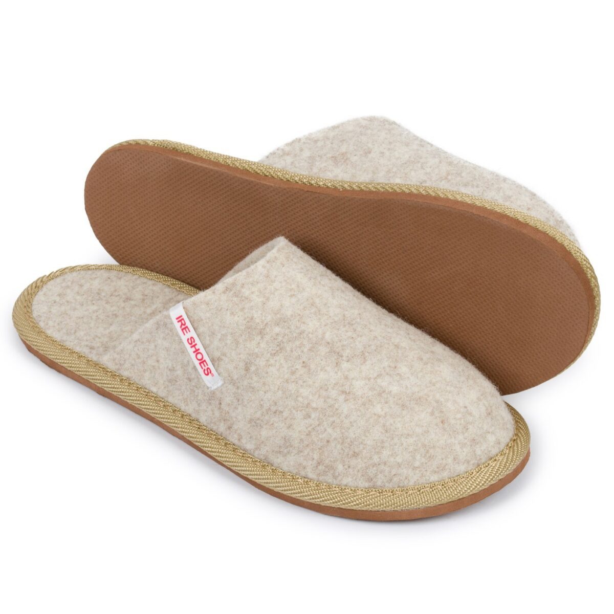 Kapcie Damskie IreShoes Pantofle Naturalny Filc
