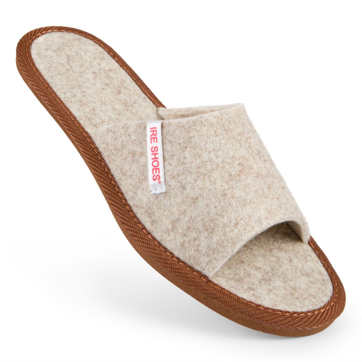 Kapcie Damskie IreShoes Pantofle Naturalny Filc Odkryte - obrazek 3