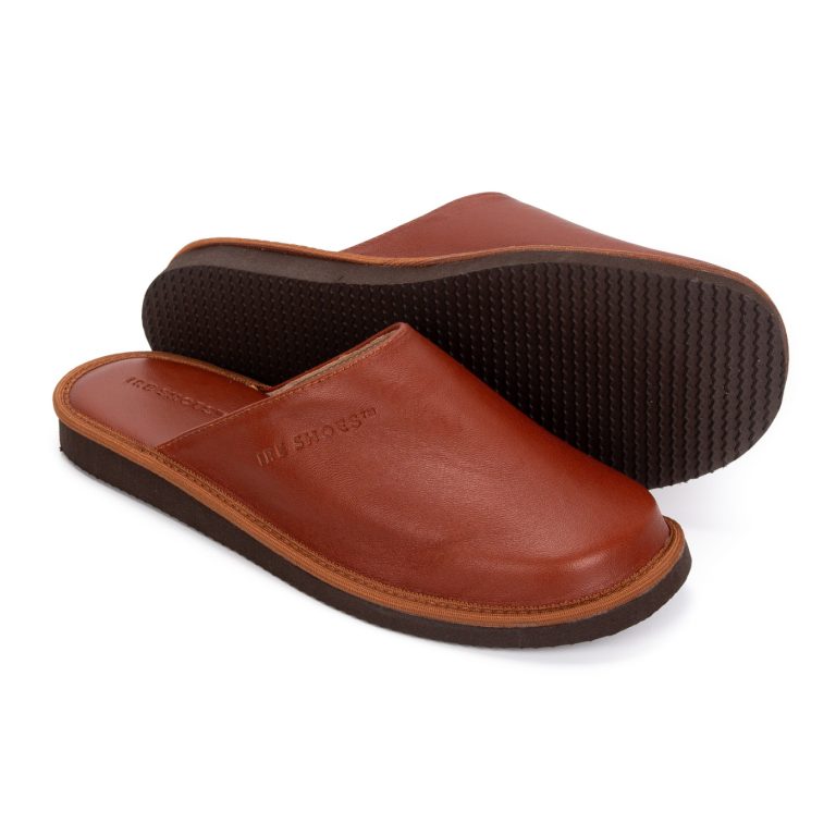 Kapcie męskie skórzane PREMIUM-IRE-SHOES-braz