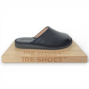 kapcie męskie skórzane czarne IRE SHOES