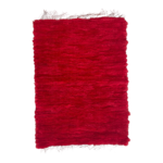 Czerwony dywan z naturalnej wełny owczej 105 x 70 cm