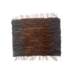 Szaro brązowy dywan tkany z naturalnej skóry owczej 70×60
