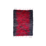 Puszysty wełniany czerwony dywan nowoczesny tkany ręcznie 105 x 70