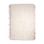 Biały z naturalnej wełny dywan ręcznie tkany 154x105cm