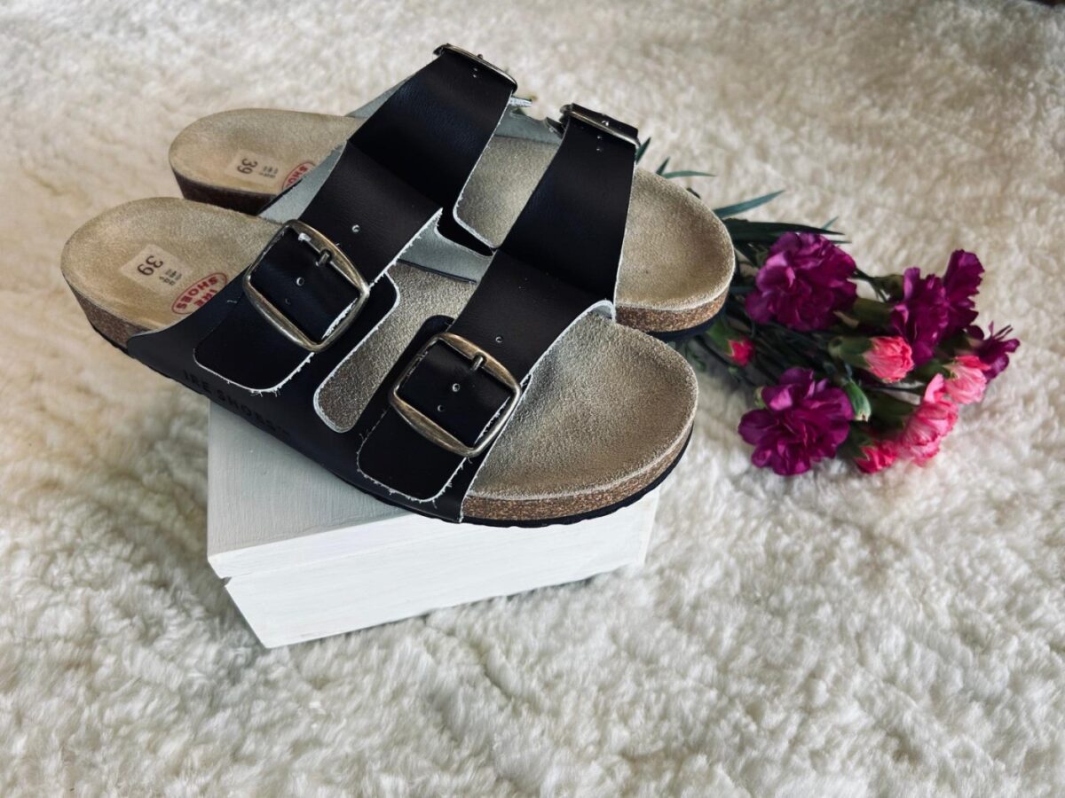 Skórzane klapki damskie IRESHOES na lato sprzączka profilowana wkładka 6-41 - obrazek 5