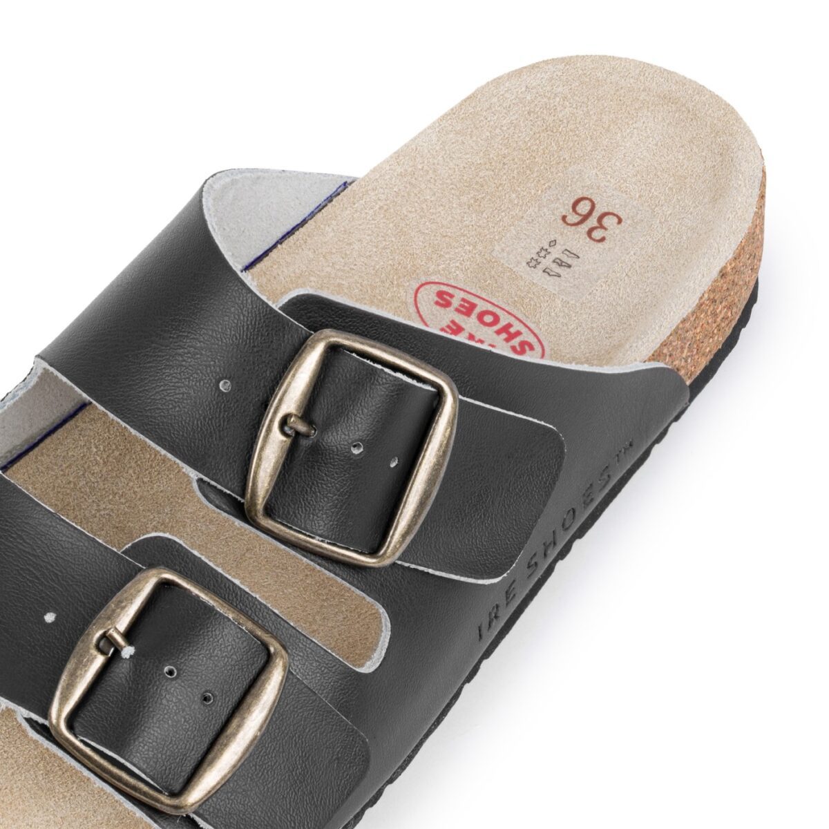 Skórzane klapki damskie IRESHOES na lato sprzączka profilowana wkładka 6-41 - obrazek 2
