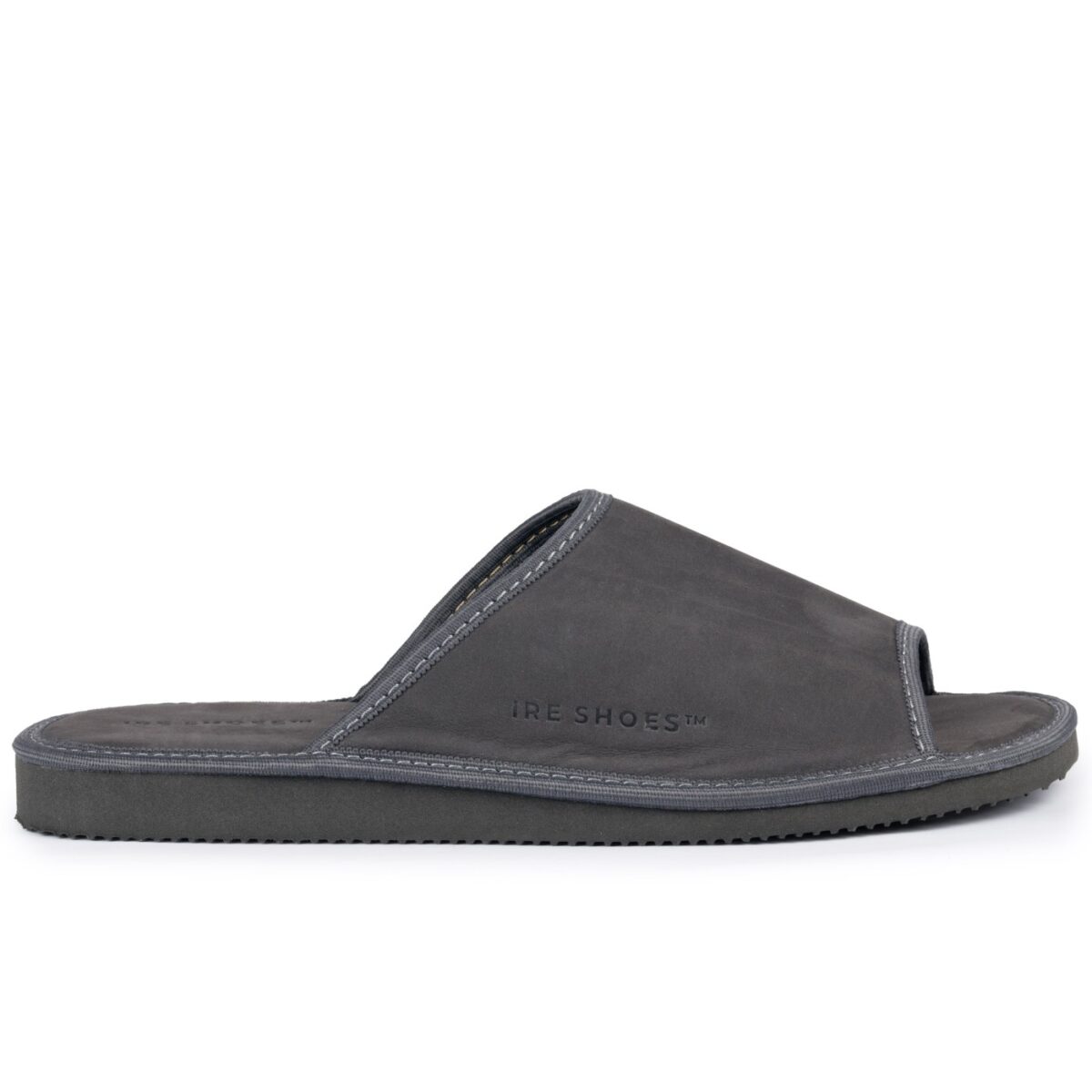 Kapcie skórzane Męskie IRESHOES nubuk grafit 41-46 ciapy miękkie wygodne - obrazek 3