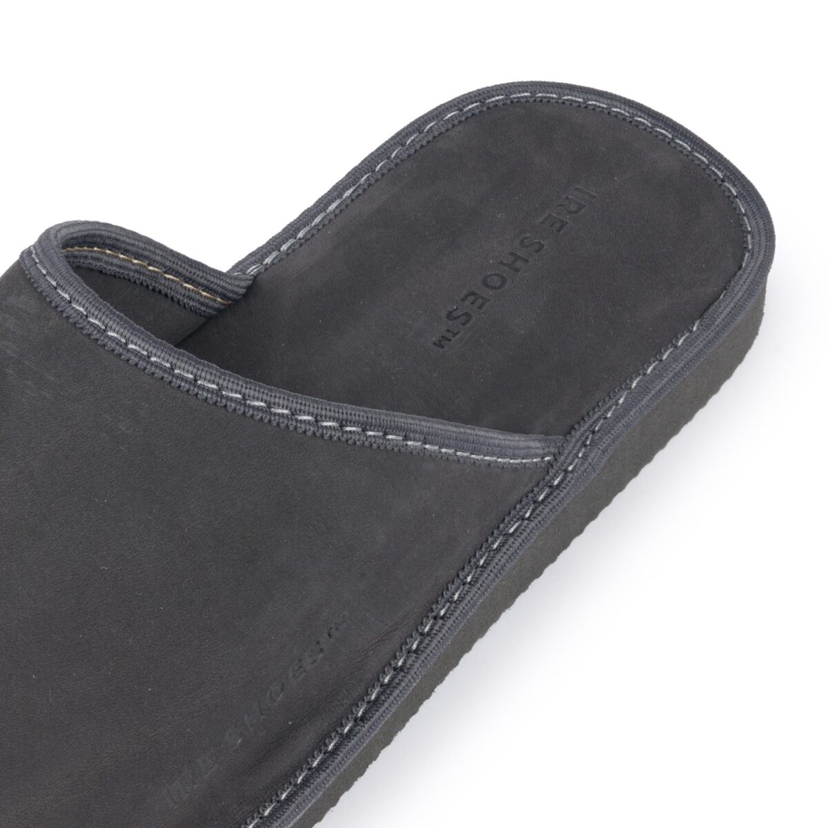 Kapcie skórzane Męskie IRESHOES nubuk grafit 41-46 ciapy miękkie wygodne - obrazek 2