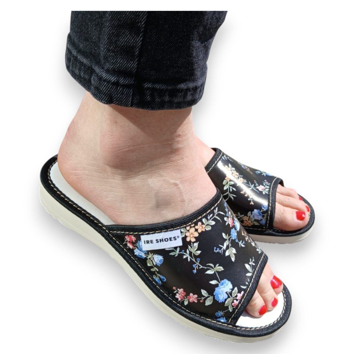 Klapki skórzane damskie IRE SHOES lekkie wygodne na lato - obrazek 2