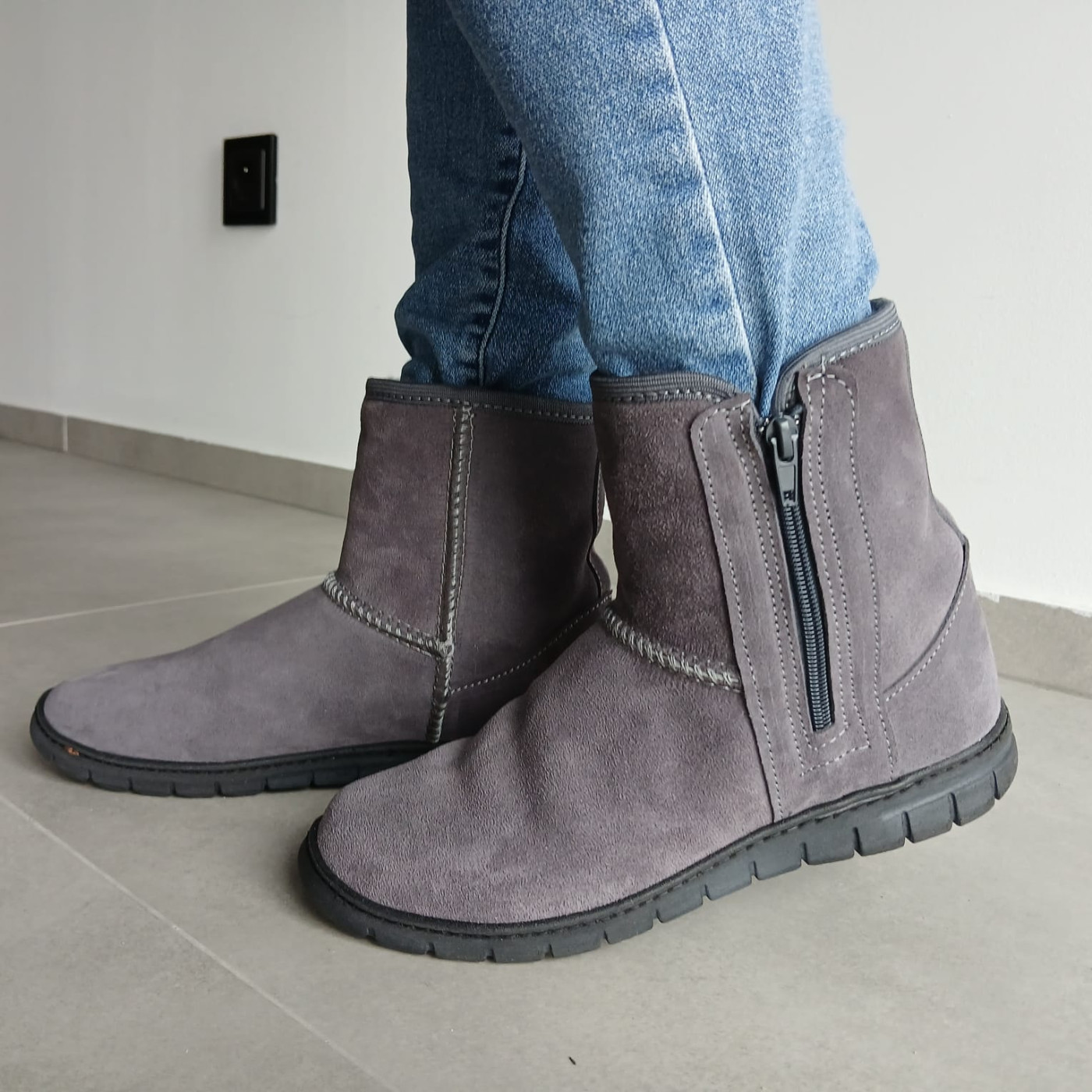 Polskie skórzane botki śniegowce kozaki IRE SHOES ocieplane wełną - obrazek 7