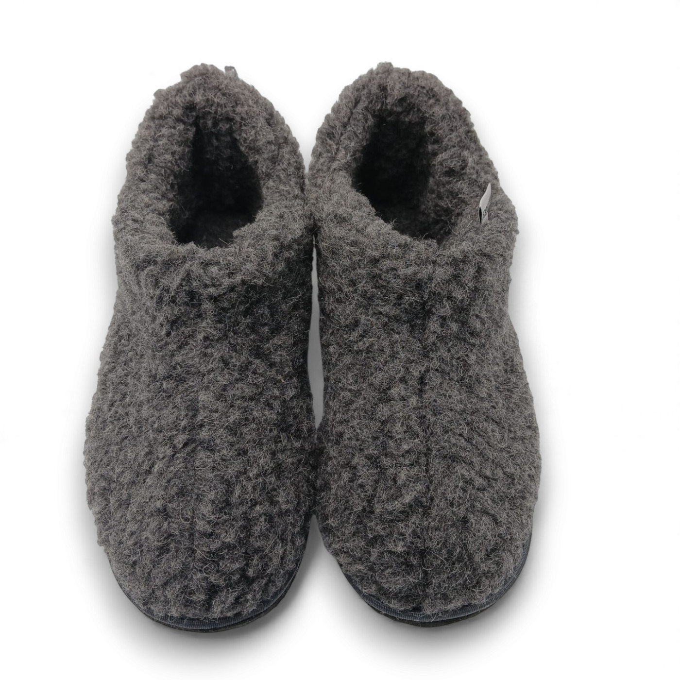 Kapcie męskie wełniane z runa owczego IRE SHOES grafit ciepłe miękkie - obrazek 4