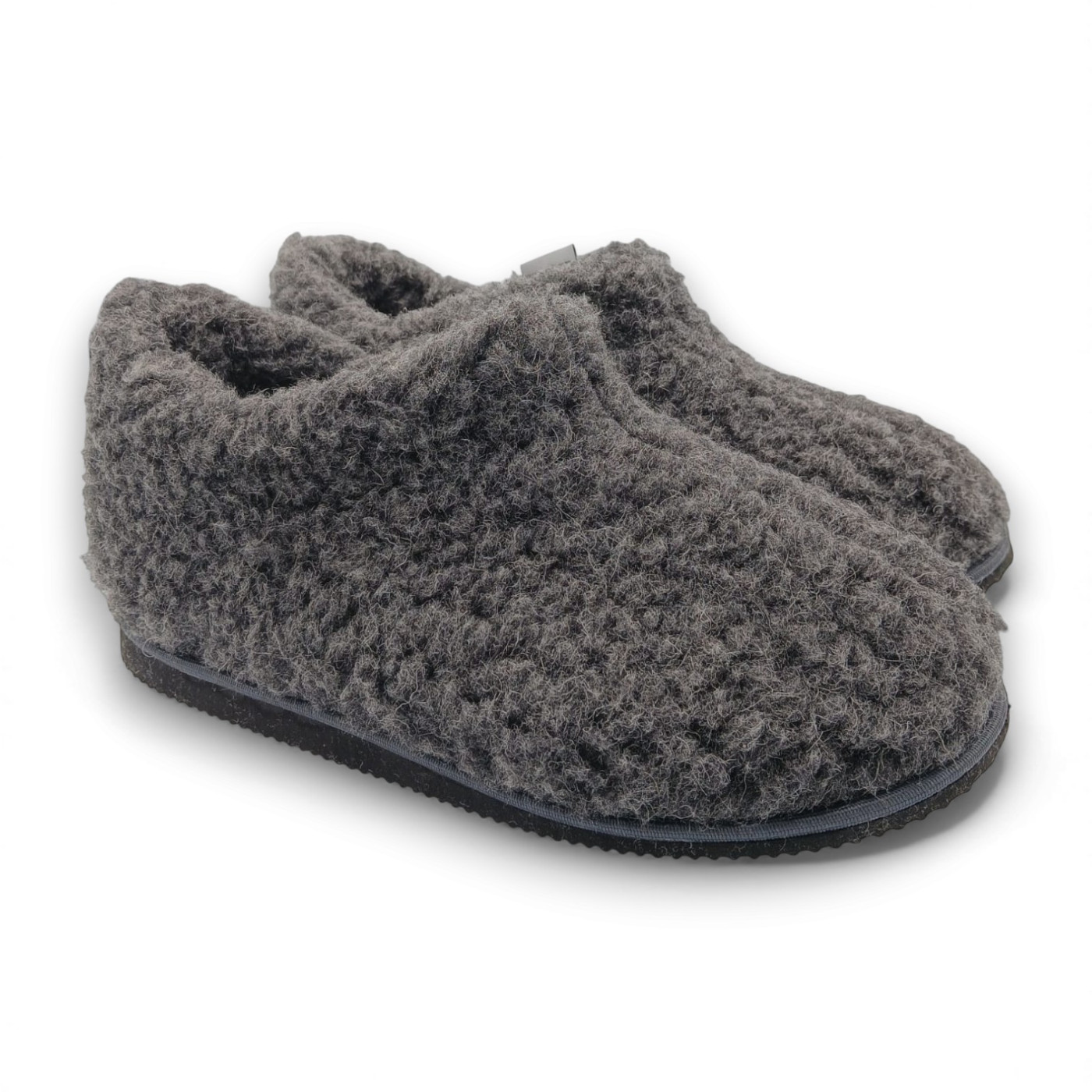 Kapcie męskie wełniane z runa owczego IRE SHOES grafit ciepłe miękkie - obrazek 3