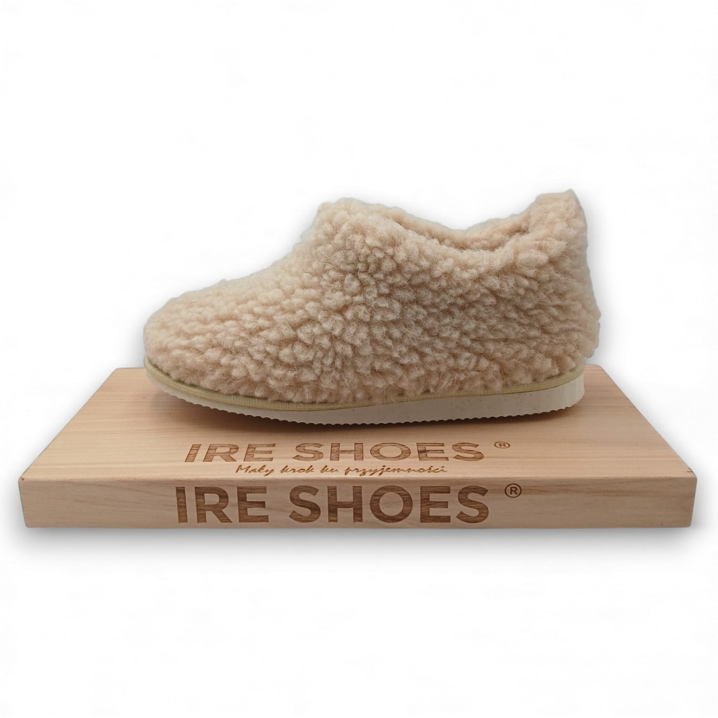 Kapcie damskie wełniane z runa owczego IRE SHOES ocieplane miękkie - obrazek 6