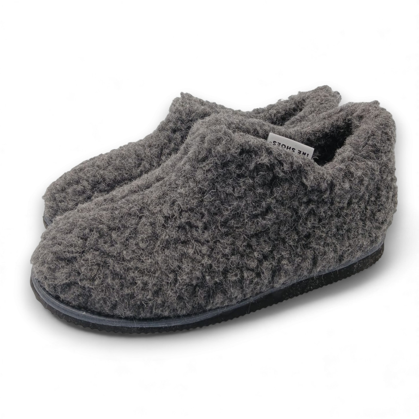 Kapcie męskie wełniane z runa owczego IRE SHOES grafit ciepłe miękkie - obrazek 6