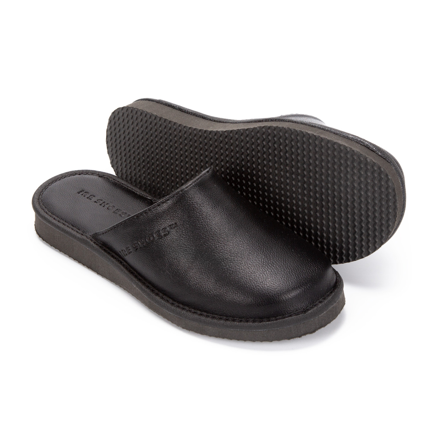 Kapcie męskie skórzane czarne Ire-Shoes