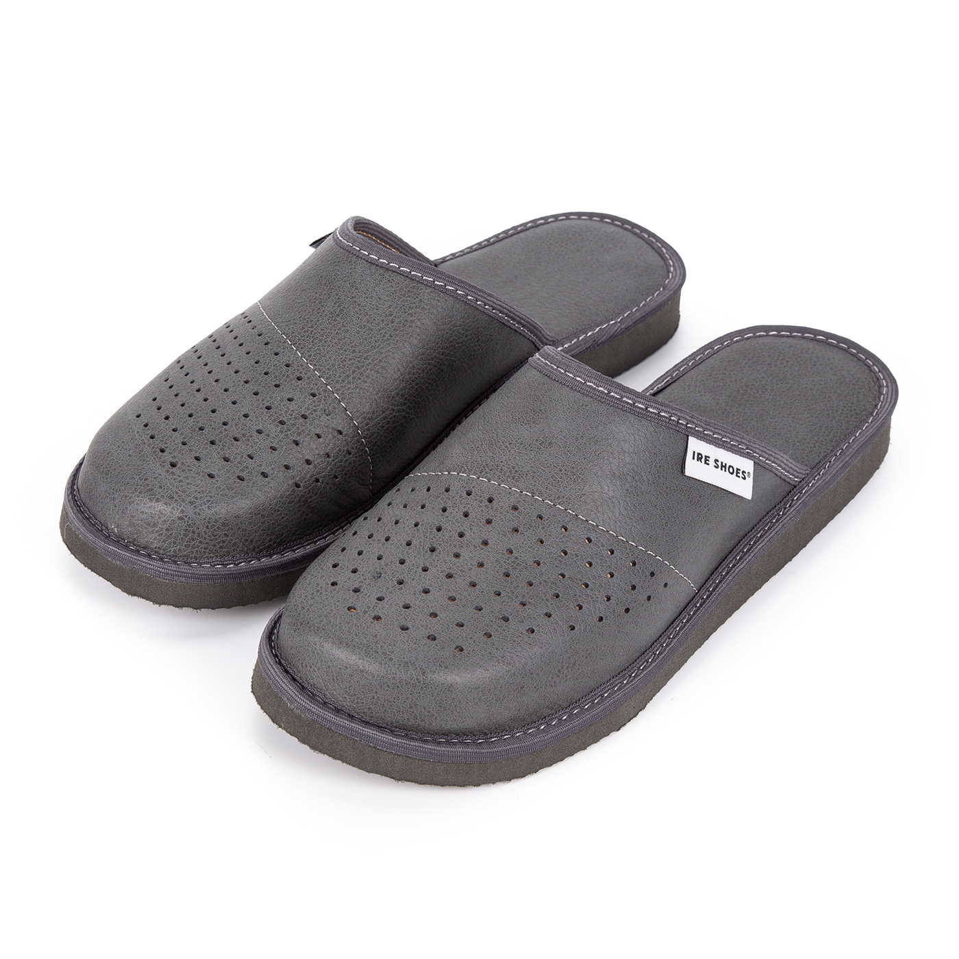 Kapcie męskie skórzane szare – miękkie, wygodne od pierwszego założenia, komfort PREMIUM - obrazek 3